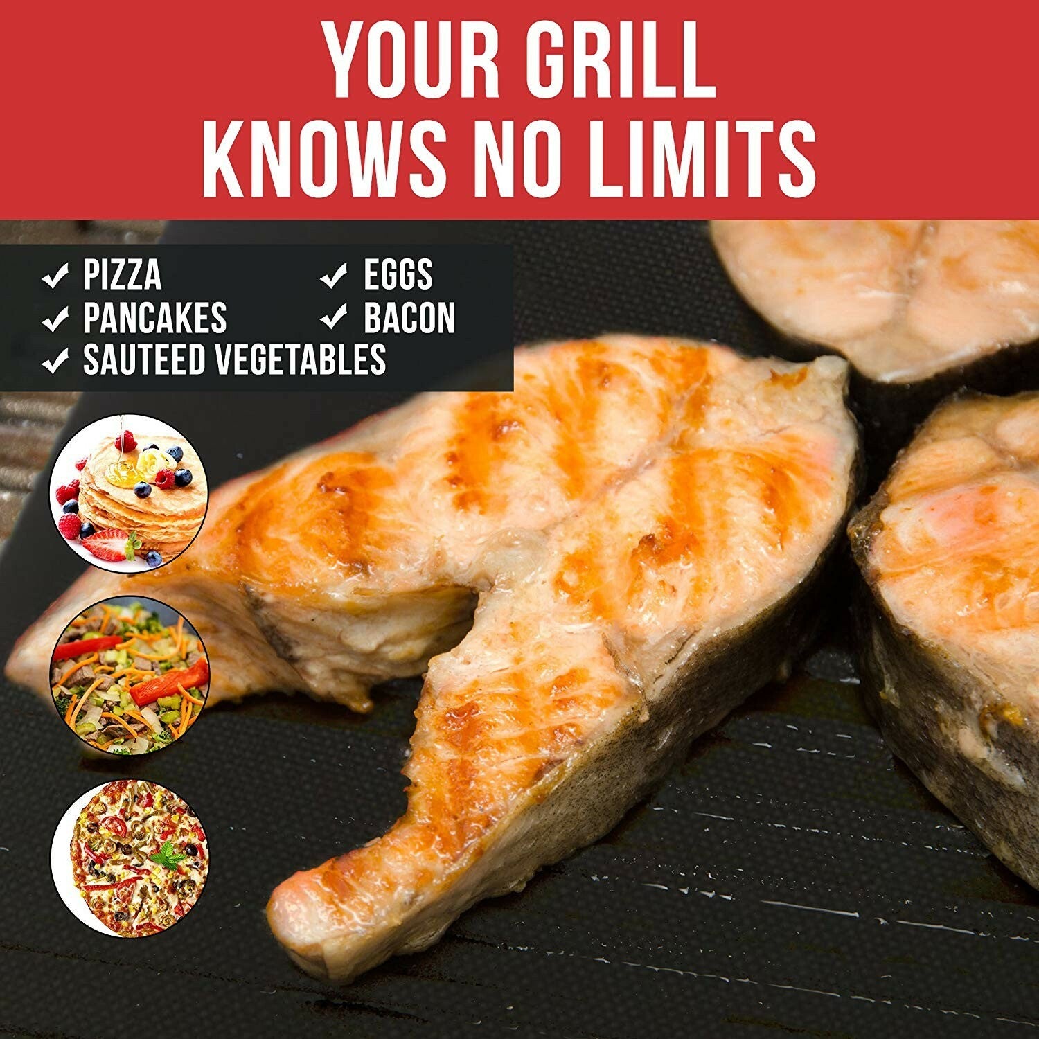 Chef Remi BBQ Grill Mats - Non-Stick Reusable Mats for Gas, Charcoal & Ovens