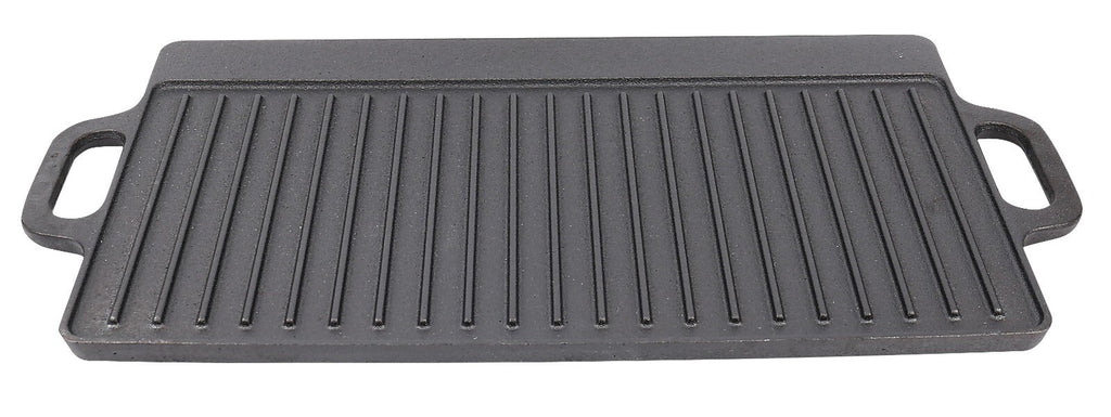 Cast Iron Pre Seasoned Reversible Oven Safe Rectangular round Griddle 2 Handles