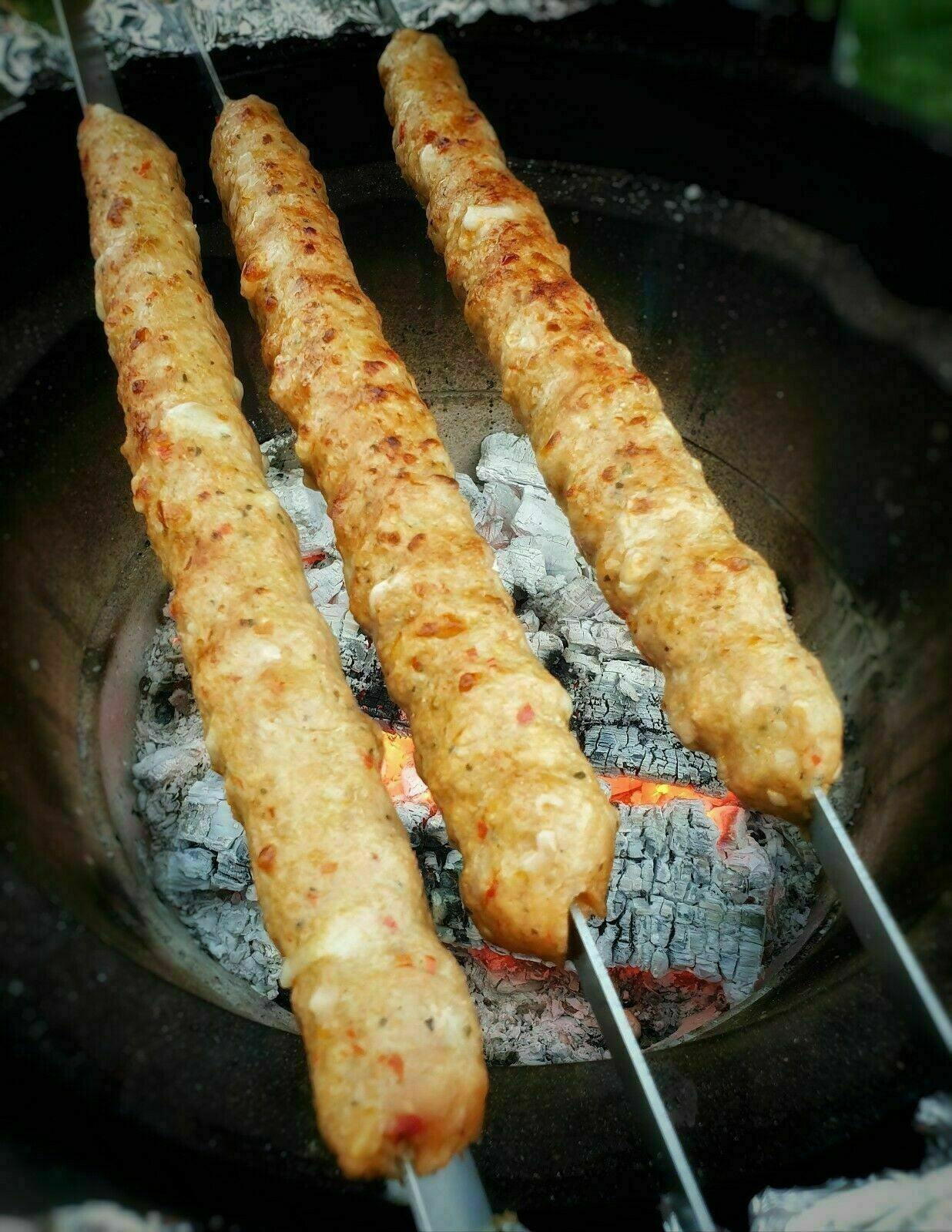 4X BBQ Kebab Skewer Wooden Handle Metal 5Mm/8Mm/15Mm Heavy Duty Stainless Steel