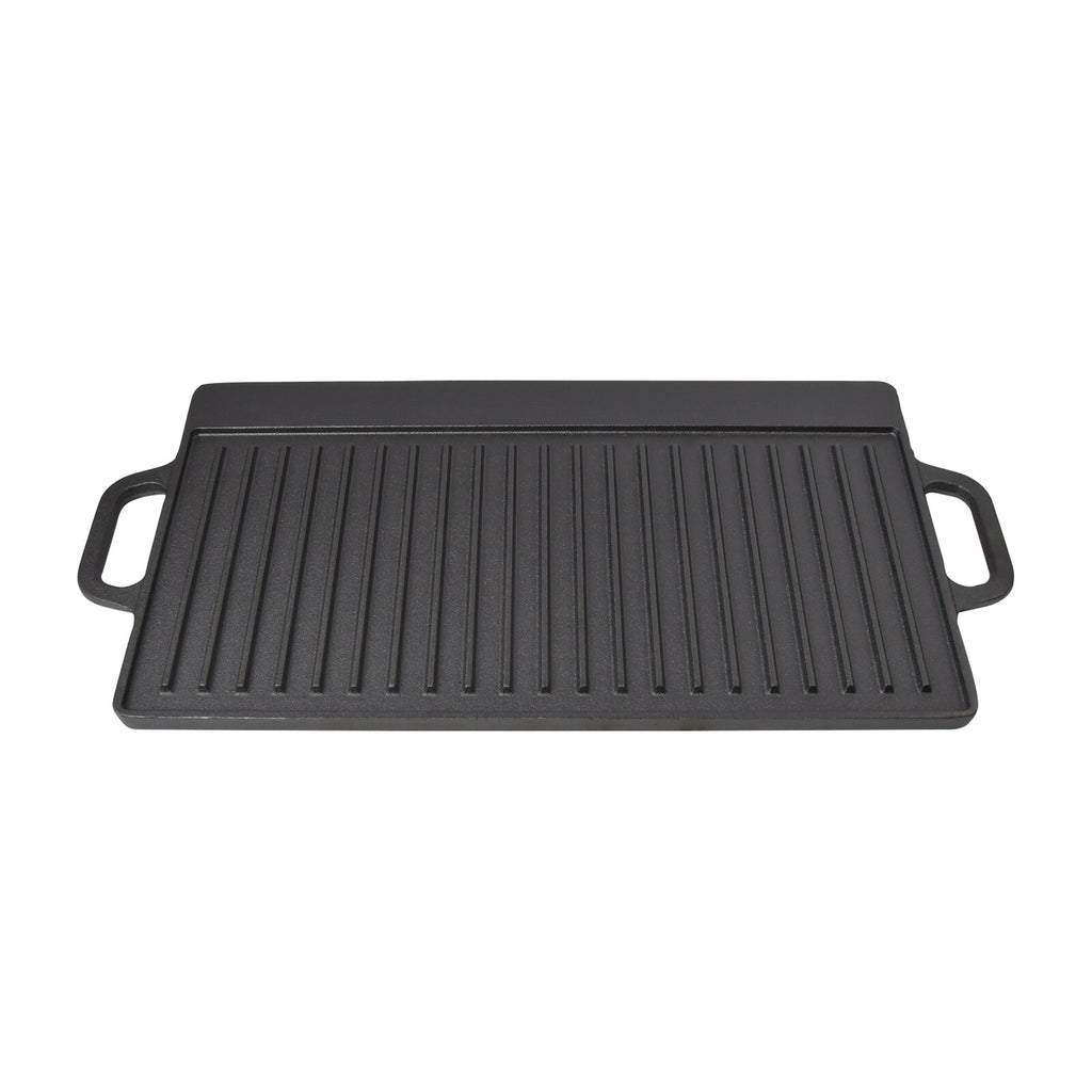 Cast Iron Large Griddle Pan Reversible BBQ Grill Pancake Plate Grills In&Outdoor