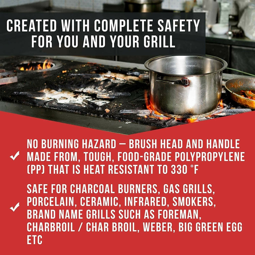 Chefremi Barbeque Cleaning Brush | Grill Brush Scraper Wire Bristles 2Y Warranty