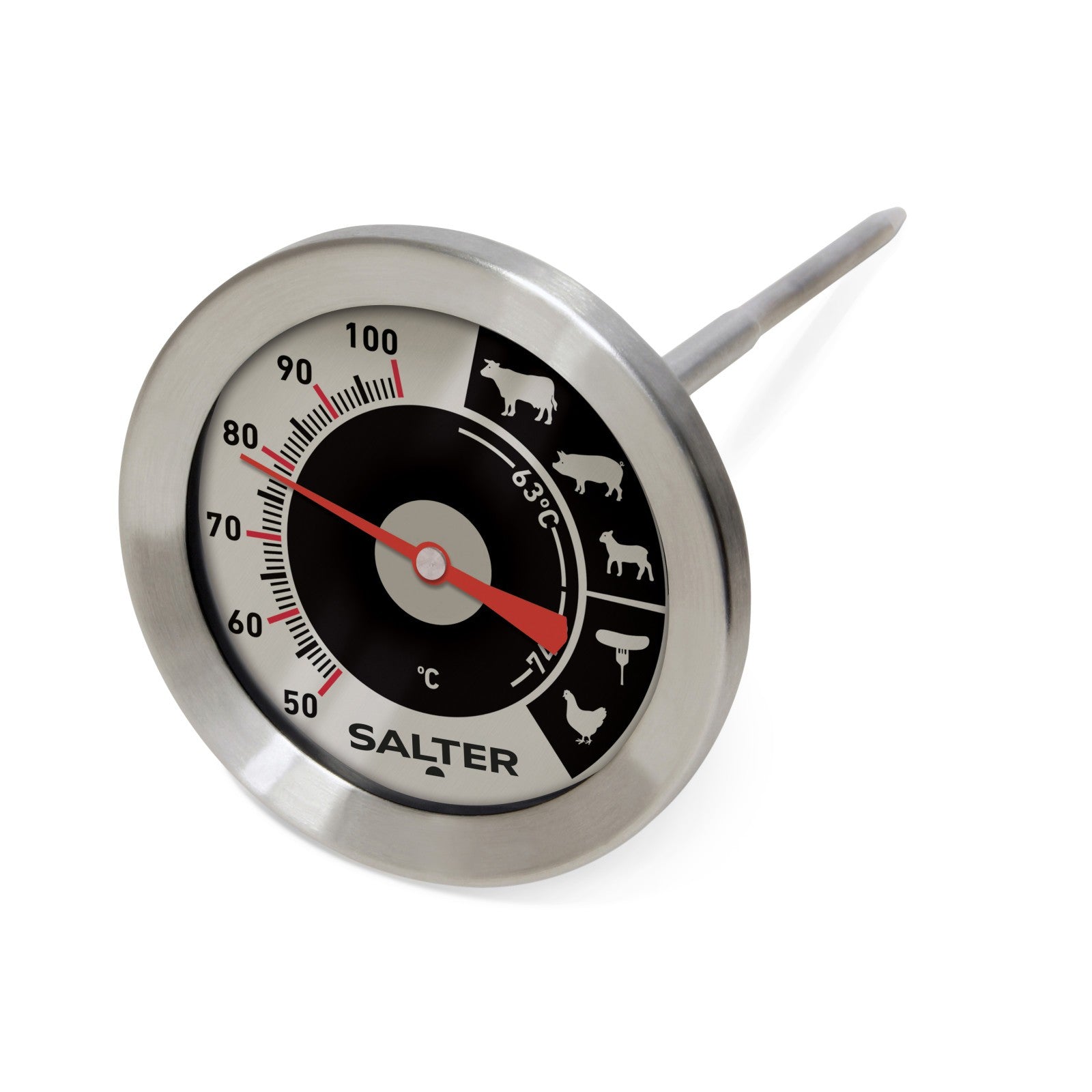 Salter Thermometer Analogue Meat Kitchen Food Temperature Probe Stainless Steel