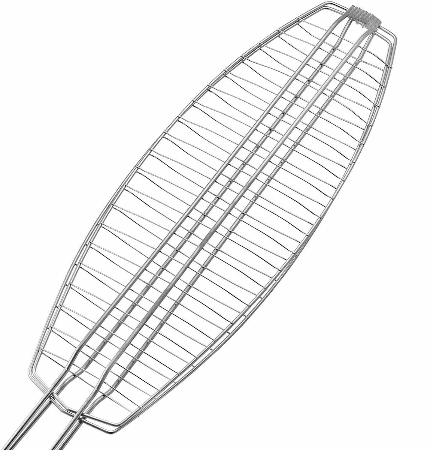 Barbecue Fish Basket Grill BBQ Steak Meat Vegetable Holder Rack 72 X 40 X 14Cm