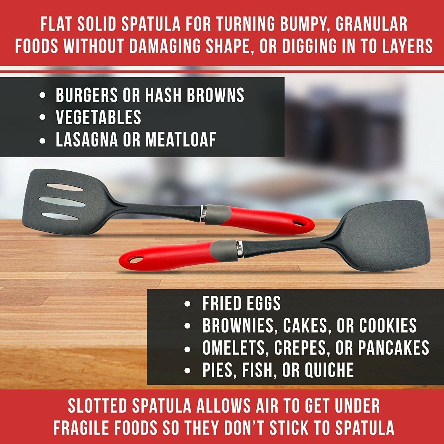 Chef Remi Kitchen Spatula Set- 2Pcs | Non Stick Solid & Slotted Spatulas