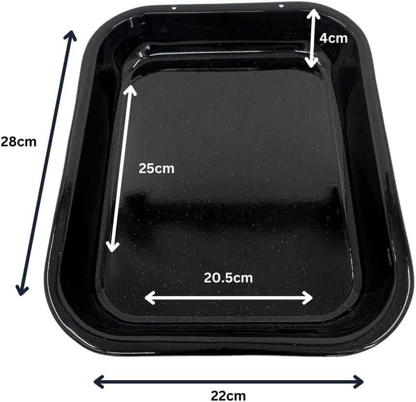 11" Vitreous Enamel Roasting Pan Tray Meat Roaster Veggie Pan