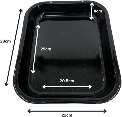 11" Vitreous Enamel Roasting Pan Tray Meat Roaster Veggie Pan