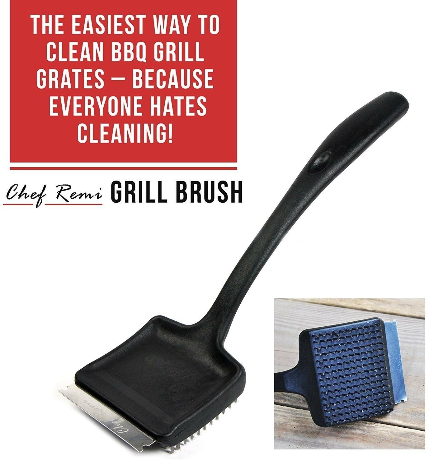Chefremi Barbeque Cleaning Brush | Grill Brush Scraper Wire Bristles 2Y Warranty