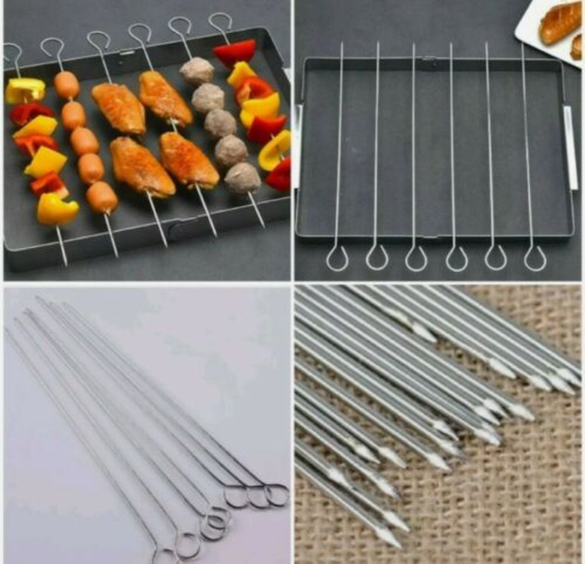 BBQ Long Handle Grill Basket Barbecue Rack Meat Burger Fish Stand Mesh Food UK
