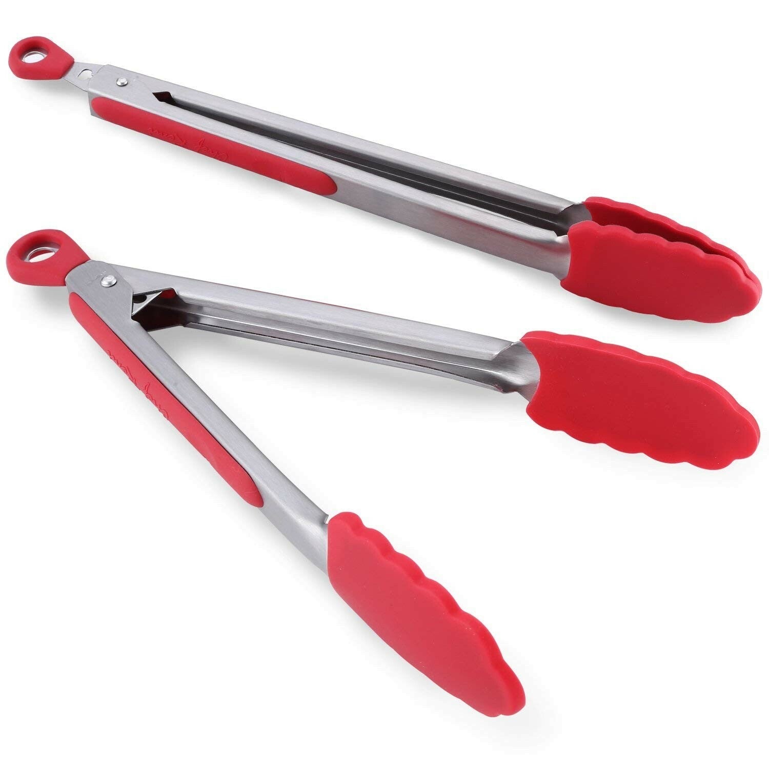 Top Quality Heat Resistant Tongs | Set of 2 Sizes | Lock System | Cooking & BBQ