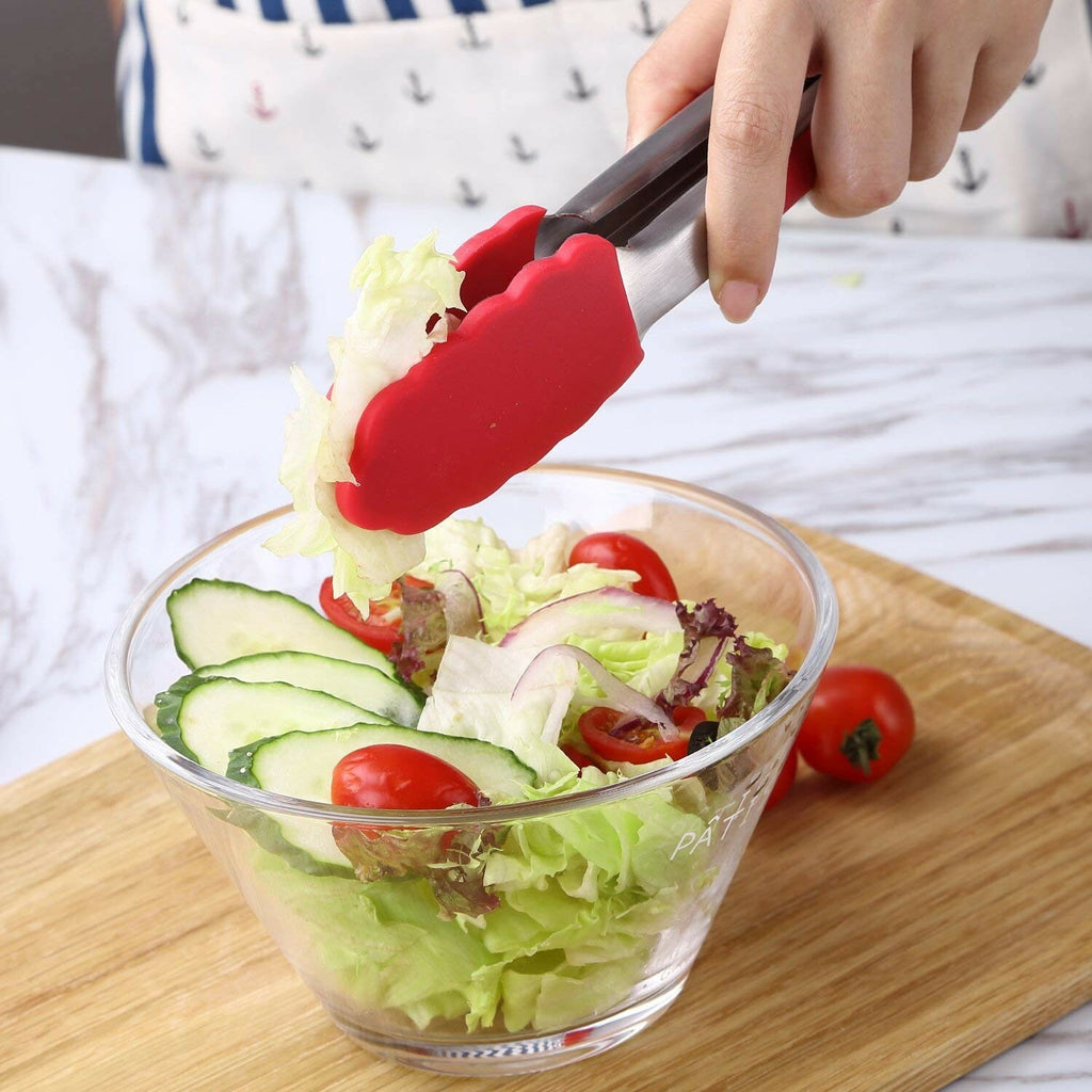 Top Quality Heat Resistant Tongs | Set of 2 Sizes | Lock System | Cooking & BBQ