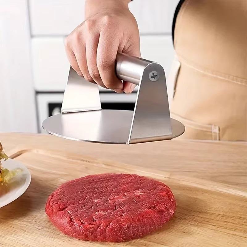 Stainless Steel Smash Burger Press Hamburger Patties Meat Masher Circular Meat Press Mold for Deli Meats Kitchen Accessories
