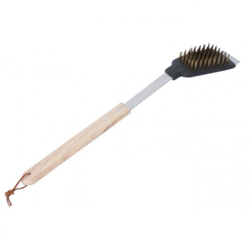 2 in 1 BBQ Barbecue Grill Cleaner Brush Tool Metal Scraper Steel Wire Brush WOOD