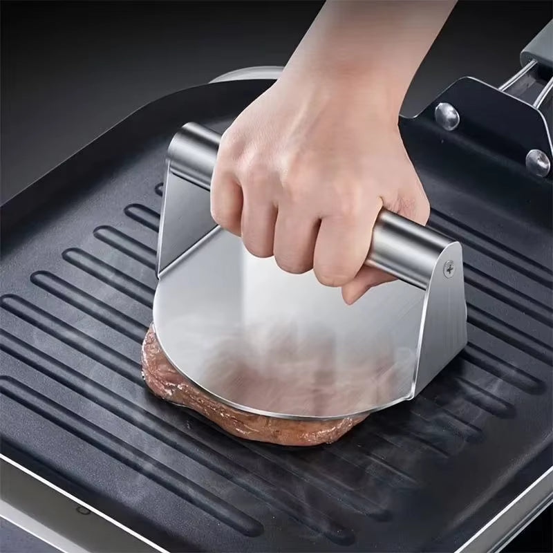 Stainless Steel Smash Burger Press Hamburger Patties Meat Masher Circular Meat Press Mold for Deli Meats Kitchen Accessories