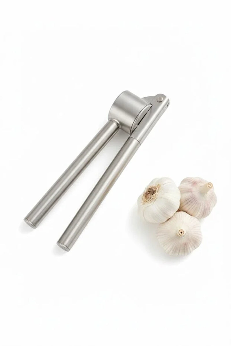 Stainless Steel Garlic Press Crush without Peeling Removable Chamber Easy to Clean Garlic Crusher