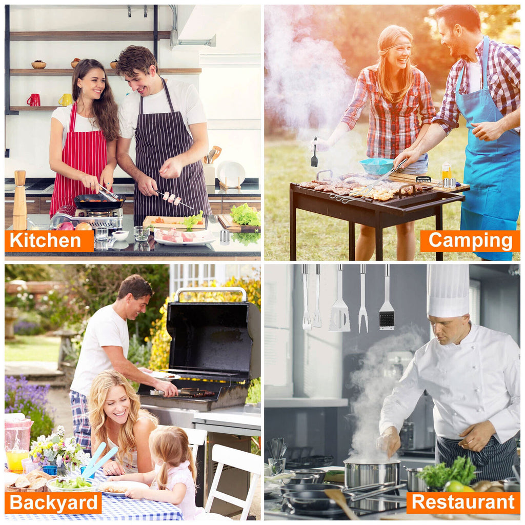 26X BBQ Tool Set Stainless Steel Barbecue Grilling Utensil Cooking Outdoor Kit