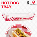 Hot Dog Trays Red and White Retro Cinema Hollywood Party Red Stripe Paper 8PK