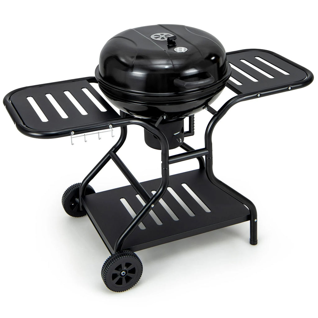 Outdoor Barbecue Charcoal Grill with High-Capacity Ash Catcher