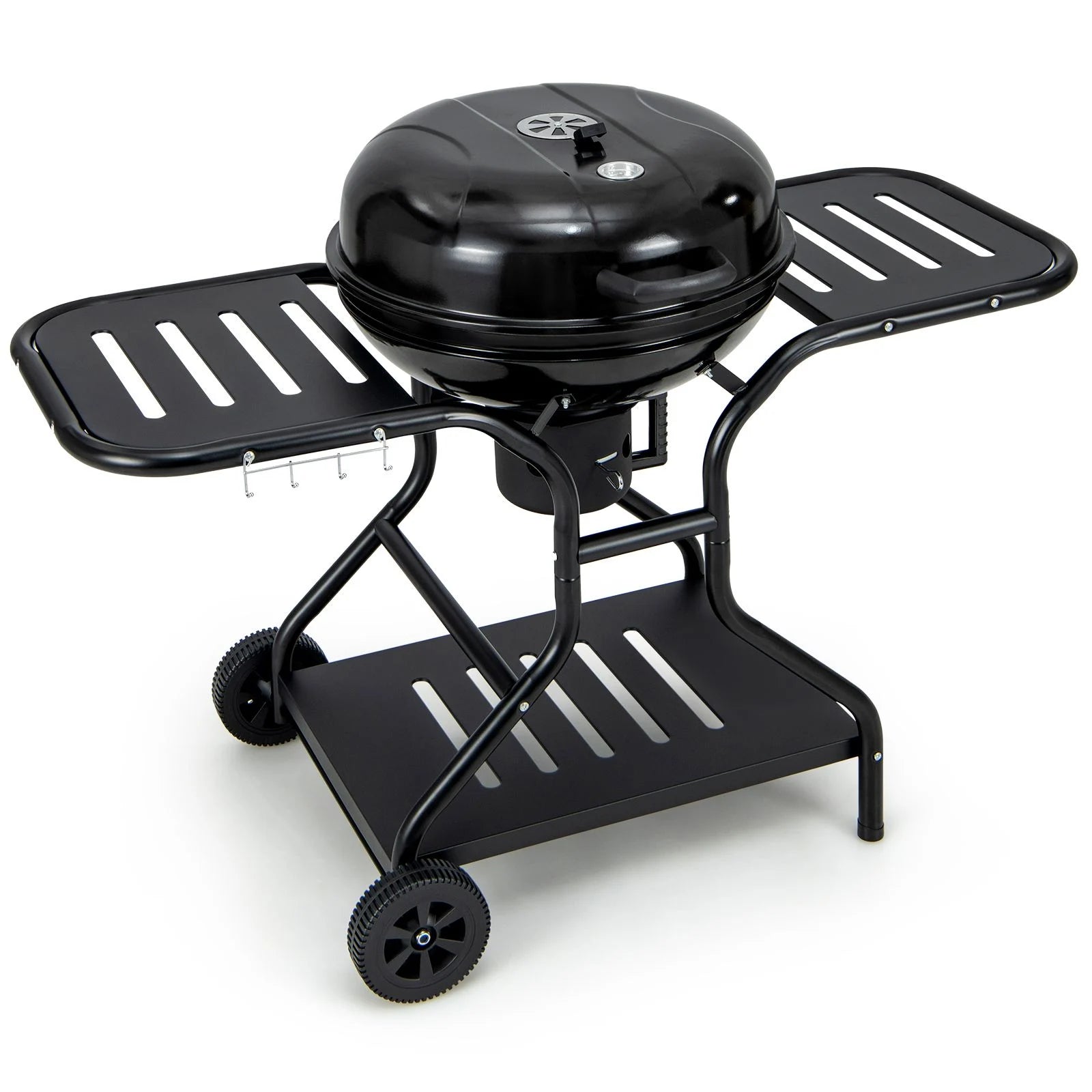 Outdoor Barbecue Charcoal Grill with High-Capacity Ash Catcher