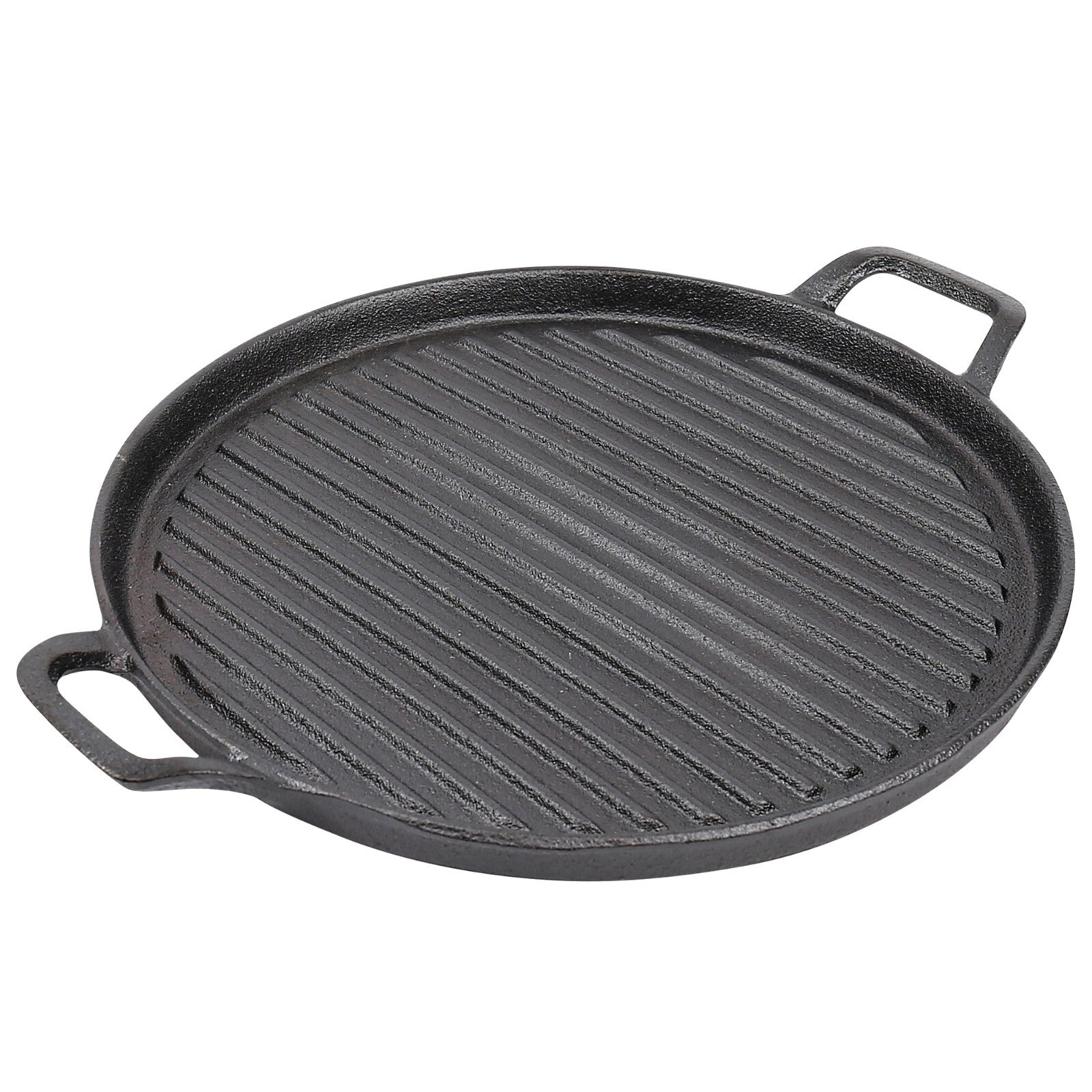 Cast Iron Pre Seasoned Reversible Oven Safe Rectangular round Griddle 2 Handles