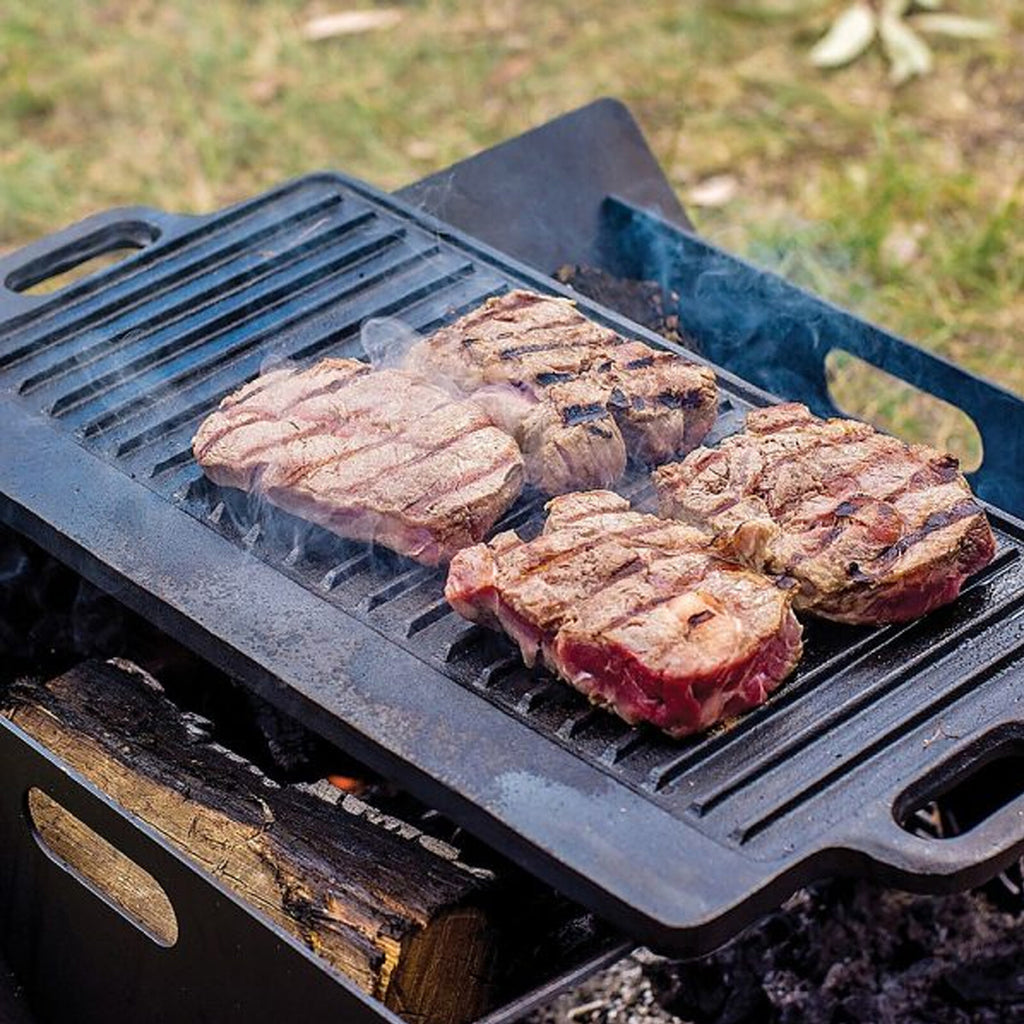 Cast Iron Large Griddle Pan Reversible BBQ Grill Pancake Plate Grills In&Outdoor