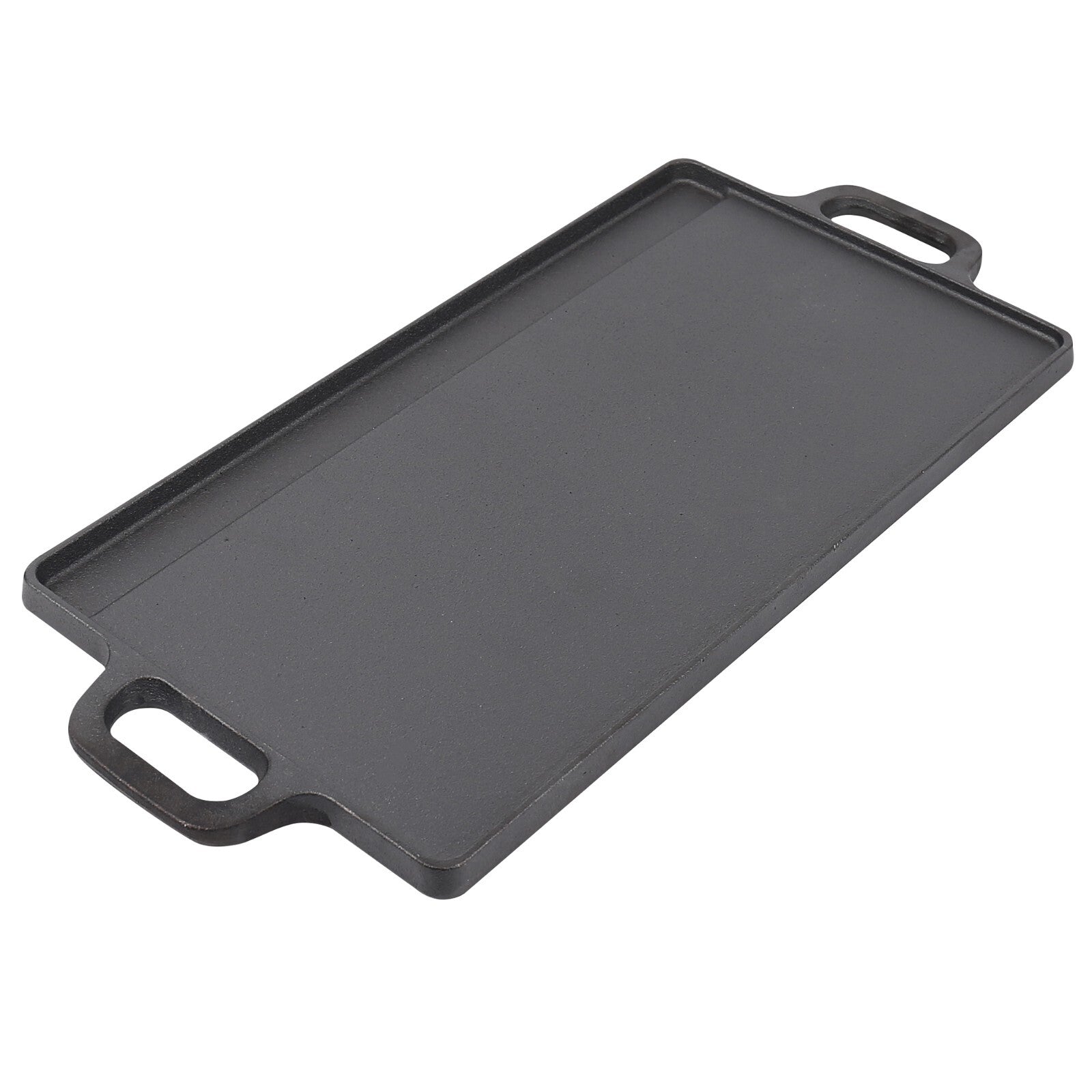 Cast Iron Pre Seasoned Reversible Oven Safe Rectangular round Griddle 2 Handles
