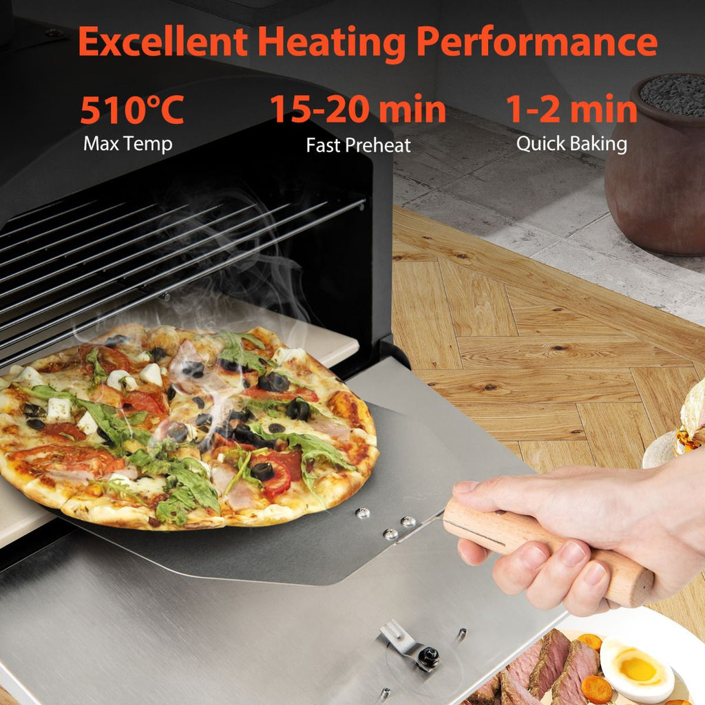 Outdoor 60Cm Wood Fired Pizza Oven with Cooking Grills and Cover