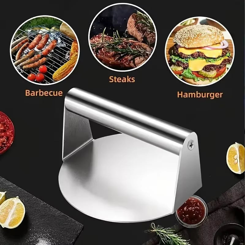 Stainless Steel Smash Burger Press Hamburger Patties Meat Masher Circular Meat Press Mold for Deli Meats Kitchen Accessories