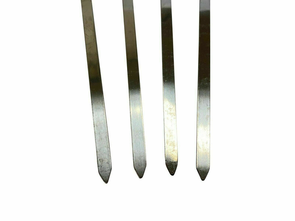 4X BBQ Kebab Skewer Wooden Handle Metal 5Mm/8Mm/15Mm Heavy Duty Stainless Steel