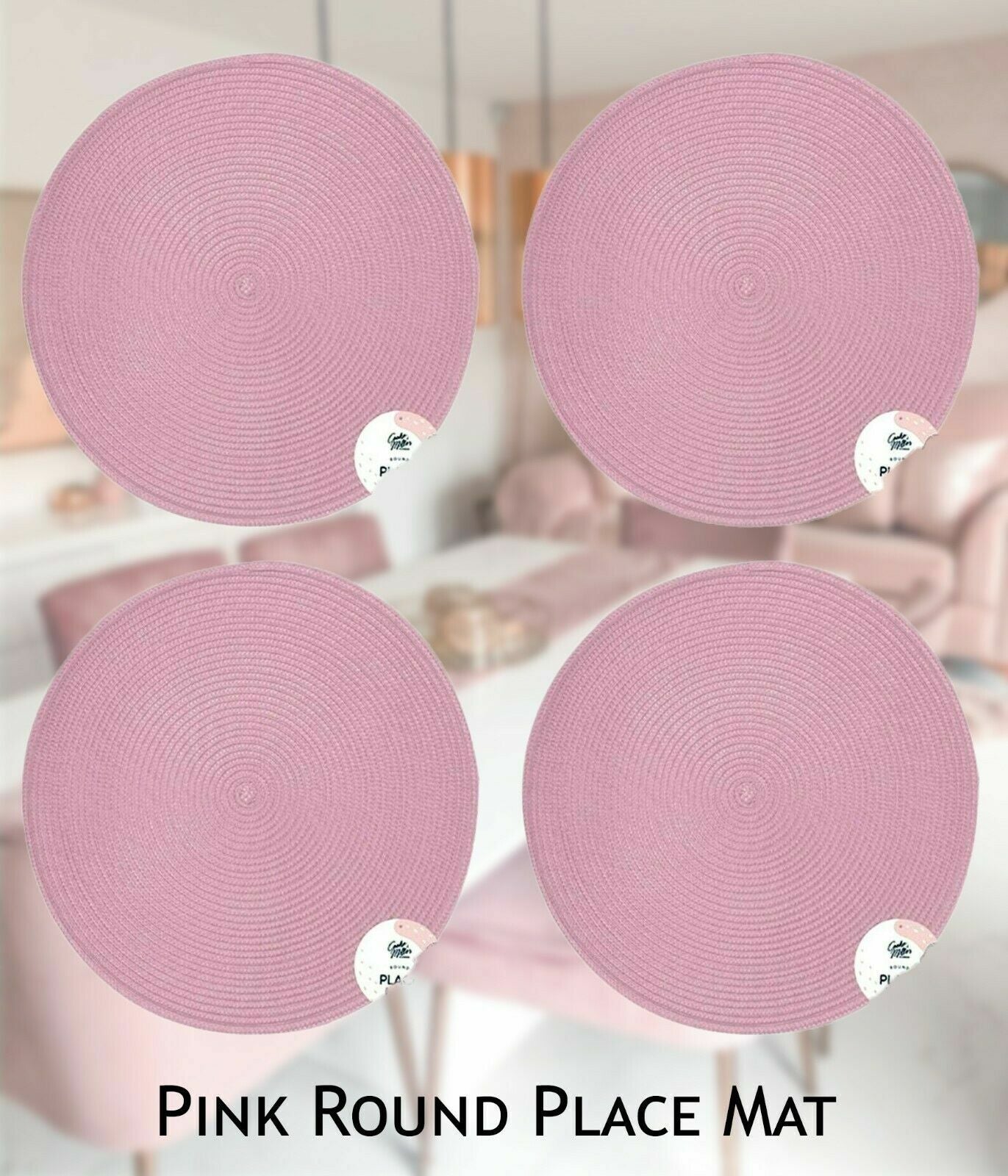 Table Place Mats Large round Woven Place Mats Dining Tableware Washable Dinner