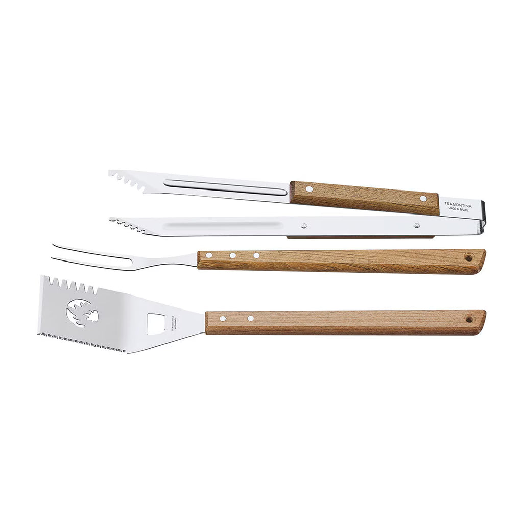BBQ Hardwood Tool Set, 3 Piece