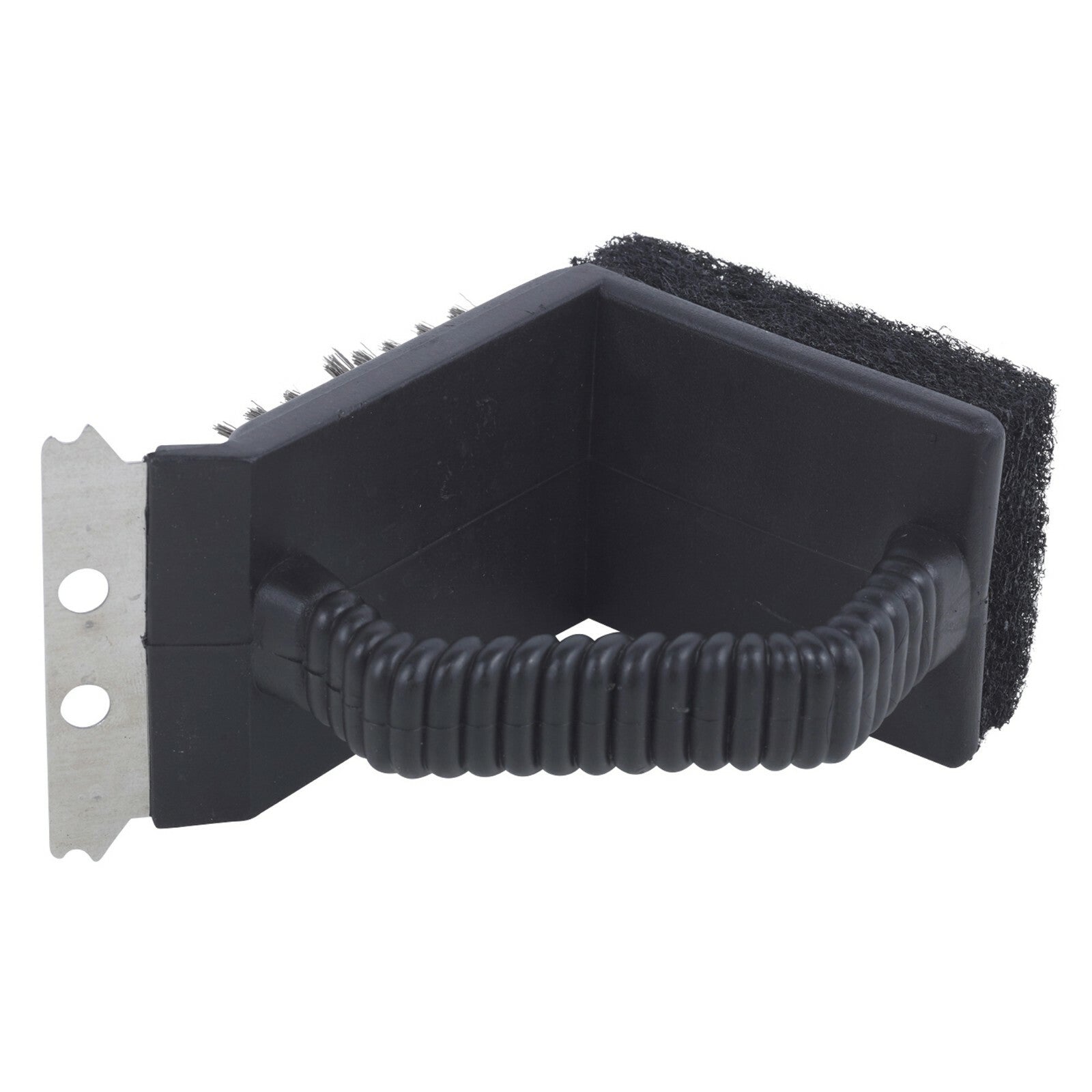 3 in 1 Barbeque BBQ Grill Scrub Cleaner Scraping Brush Steel Teeth Sponge Stains