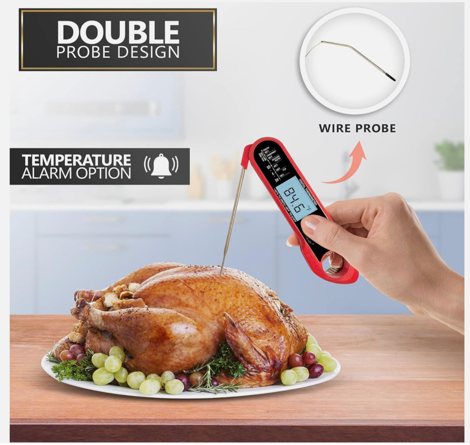 Instant Read Digital Meat Thermometer Cooking Food Temperature Probe Lcd Kitchen