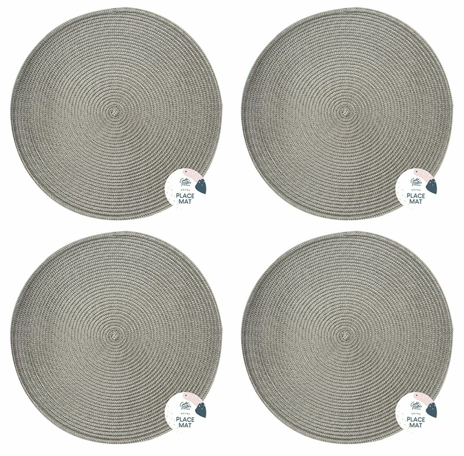 Table Place Mats Large round Woven Place Mats Dining Tableware Washable Dinner